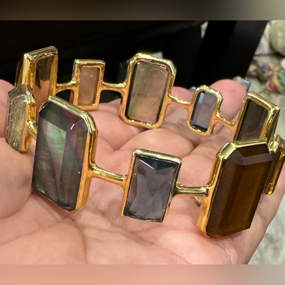 Ippolita 18k Large Rectangular Rock Candy Bangle! Retired & Rare color way!